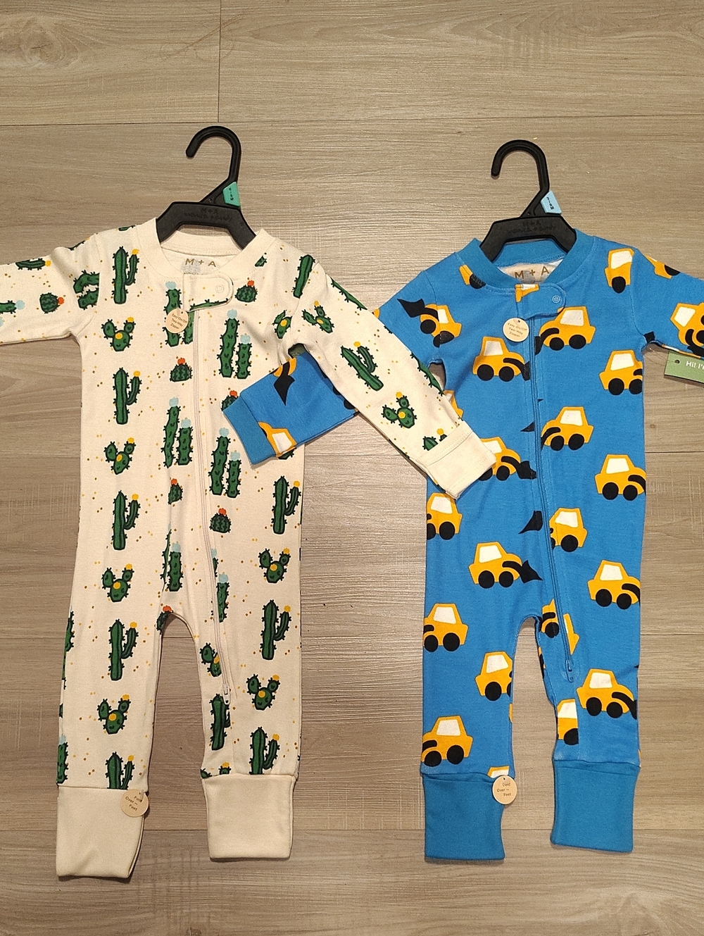 Organic Cream Cactus & Blue Truck Sleep And Play - 2-Pack
